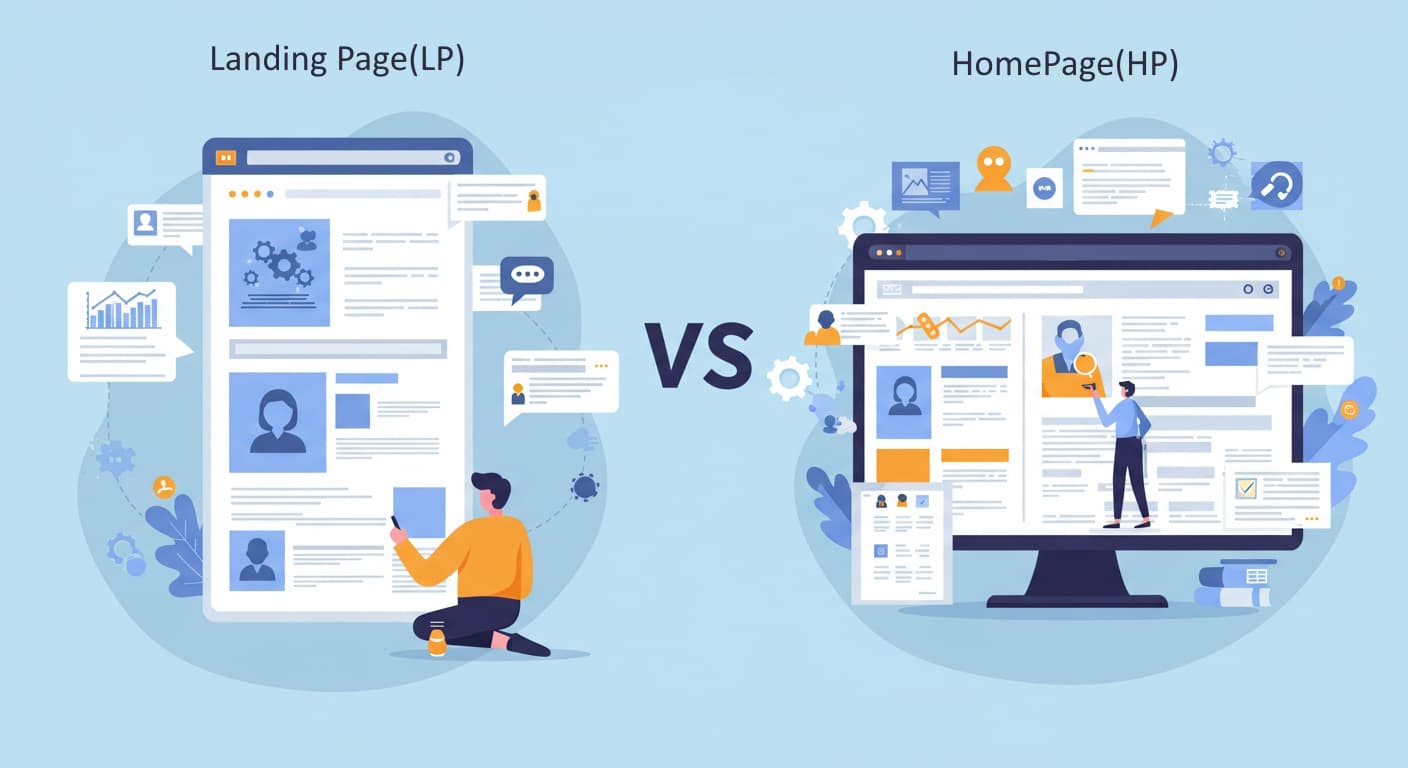 【簡単解説】ランディングページ(LP)とホームページ(HP)の違いって何？